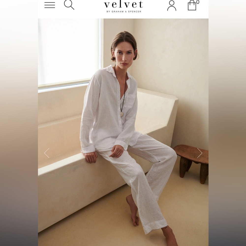 Velvet by Graham & Spenser Pico white linen pant